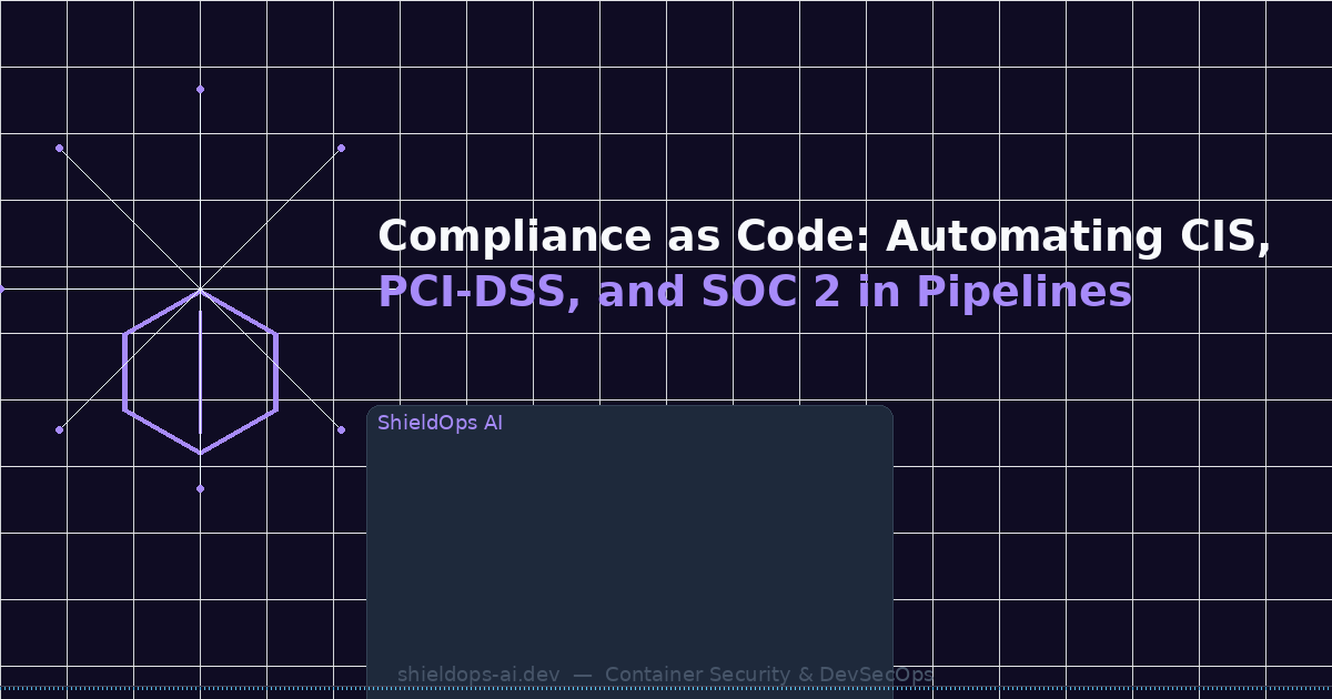 Compliance as Code: Automating CIS, PCI-DSS, and SOC 2 in Pipelines