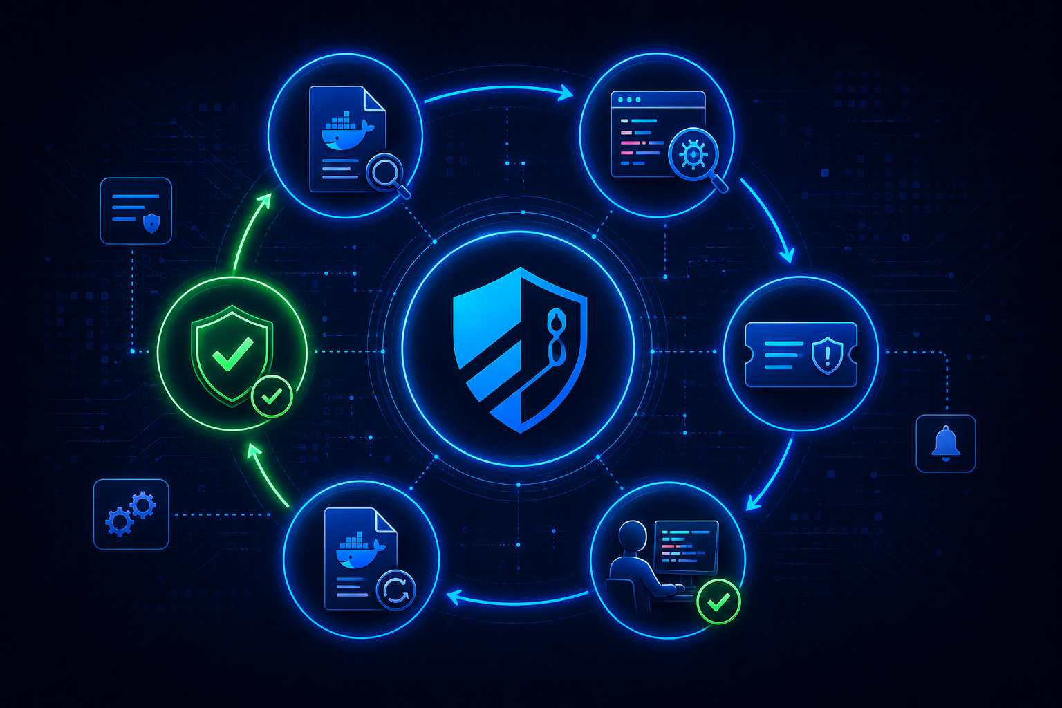Closed-loop automated DevSecOps ticketing and remediation workflow with ShieldOps AI including image signing verification